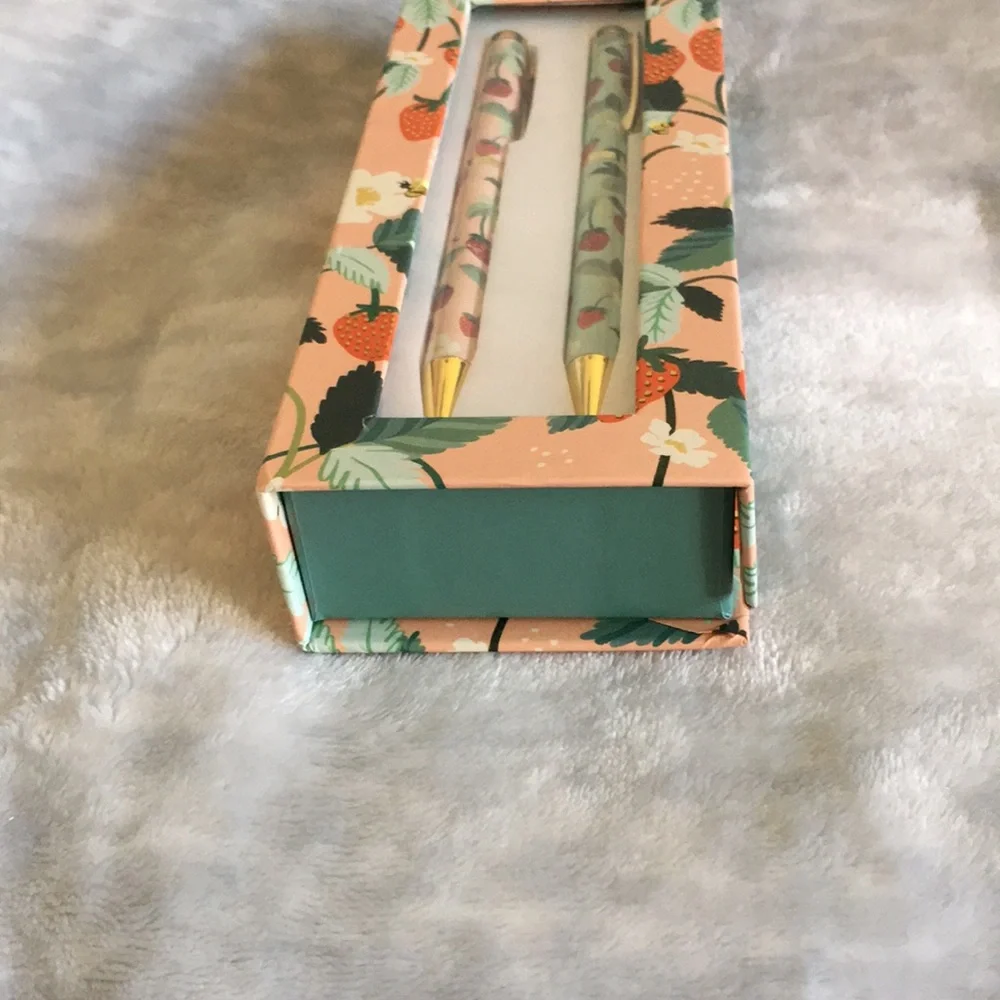 Strawberry Executive Pen Decorative Boxed Set of Two Punch Studio NWT